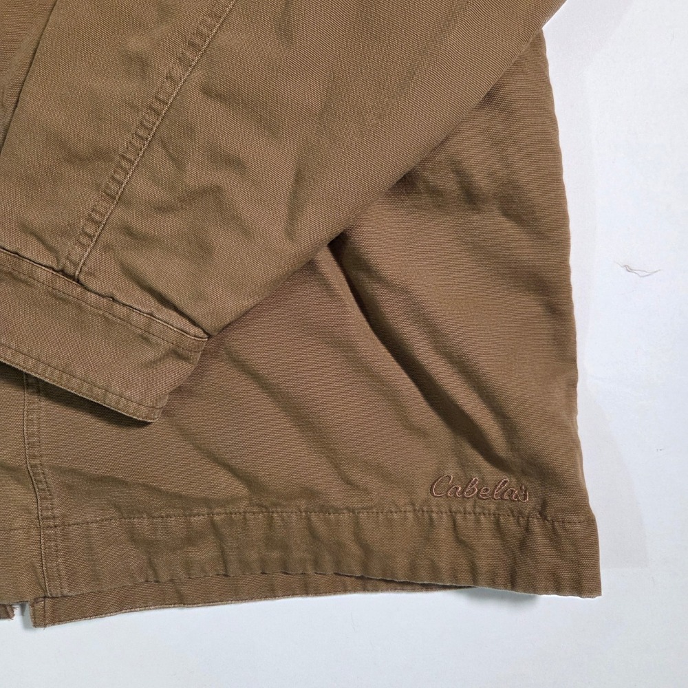 Cabelas Chore Jacket Mens XL Canvas Sherpa Lined Field Coat Brown - Picture 11 of 12